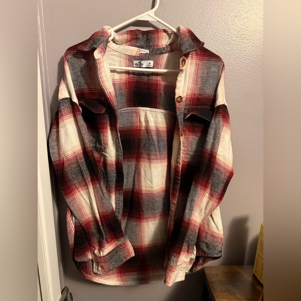 Red and Black Plaid Flannel Shirt